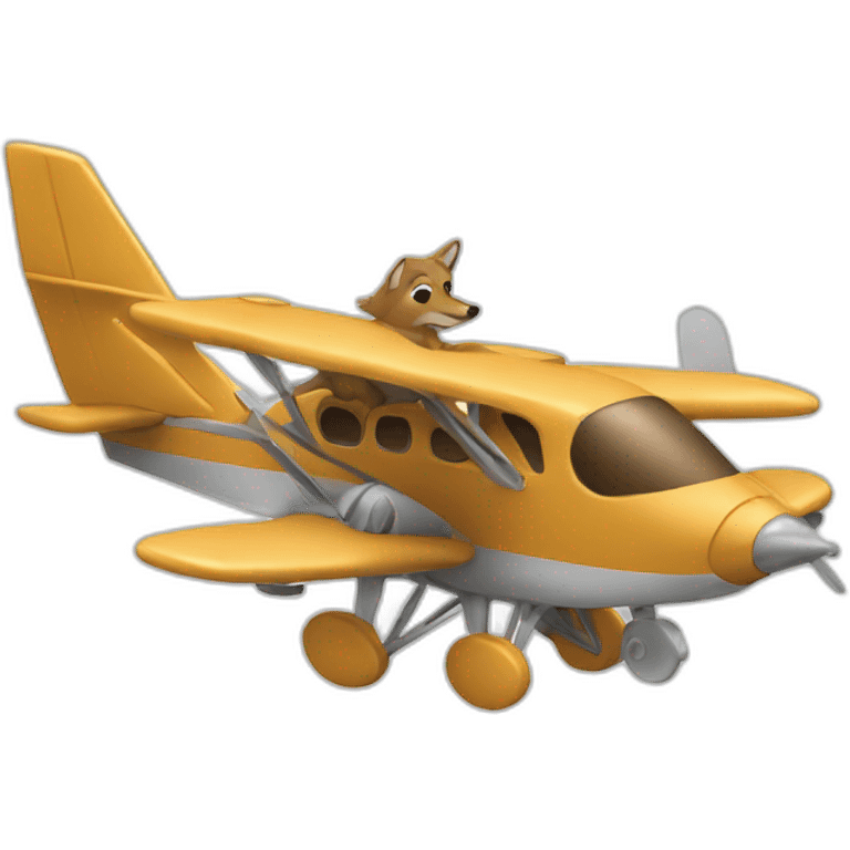 Coyote flying airplane emoji