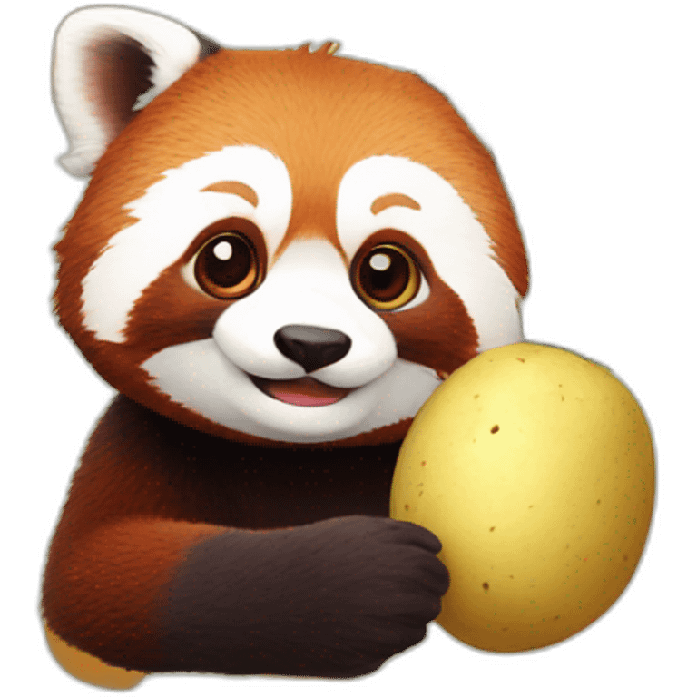 red panda with potato emoji