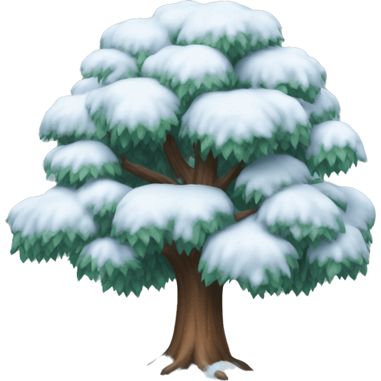 Tree covered in snow emoji