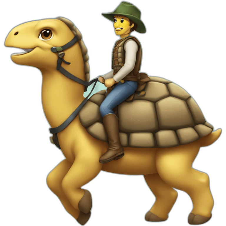 Tortue sur un cheval emoji