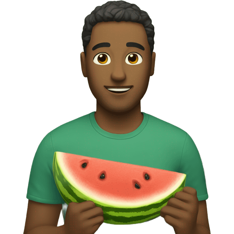 Guy with watermelon emoji