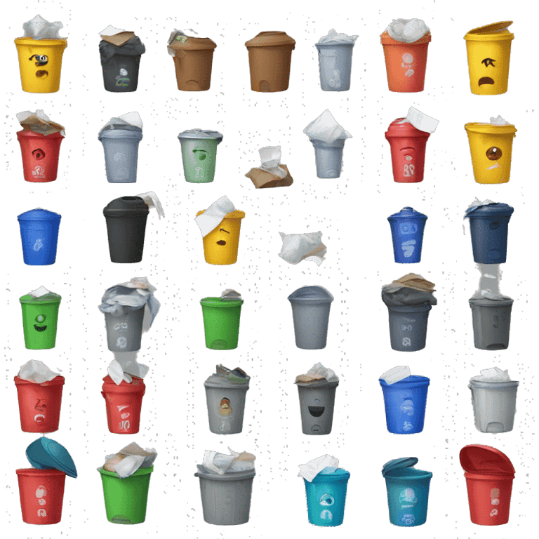 garbage can full of pape emoji