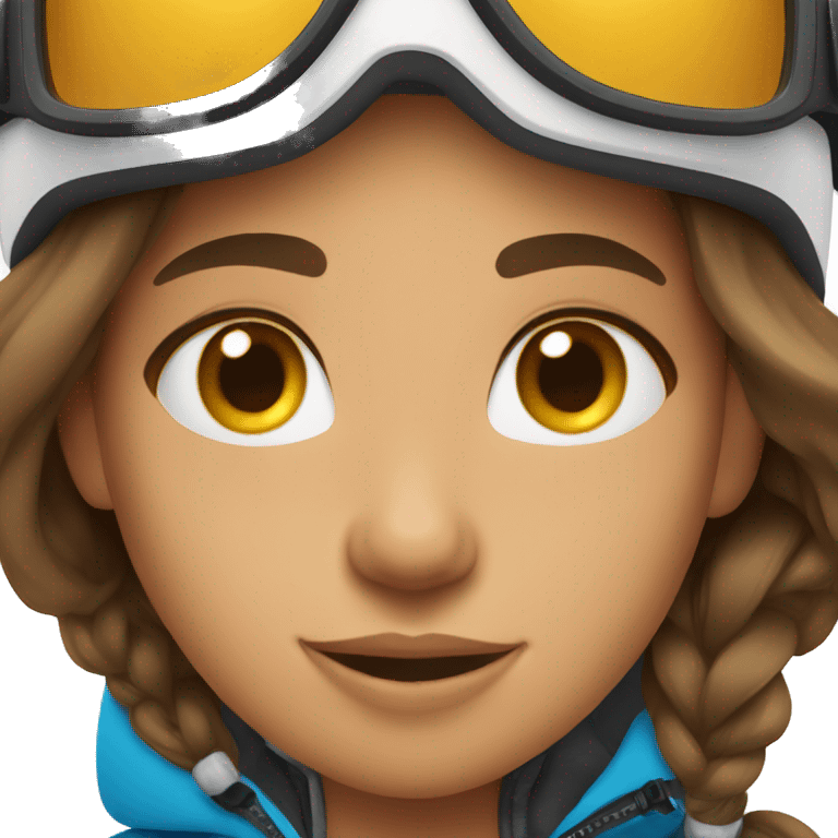 Brown hair girl on ski slopes emoji