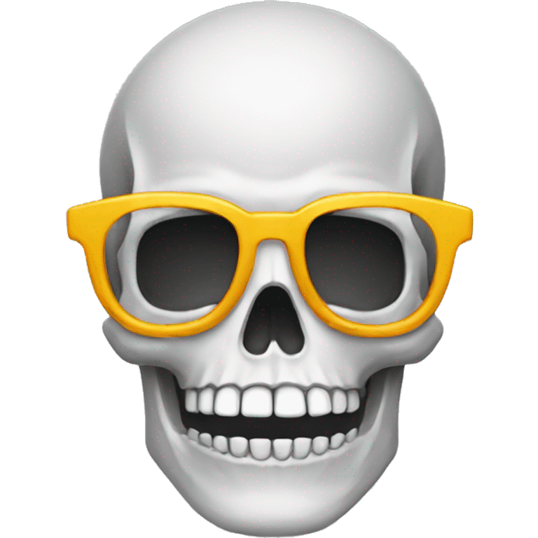 Nerd emoji but skull emoji