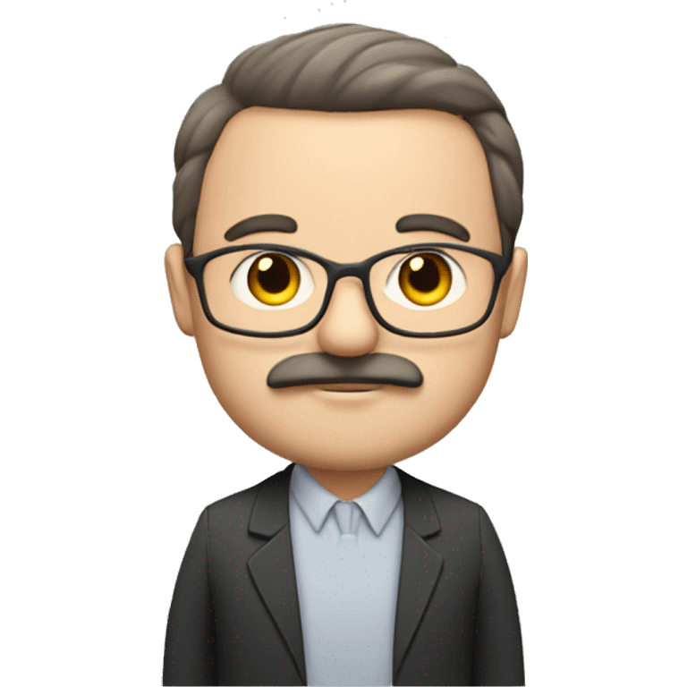 Teacher, thinning hair, light beard and moustache, a little chubby emoji