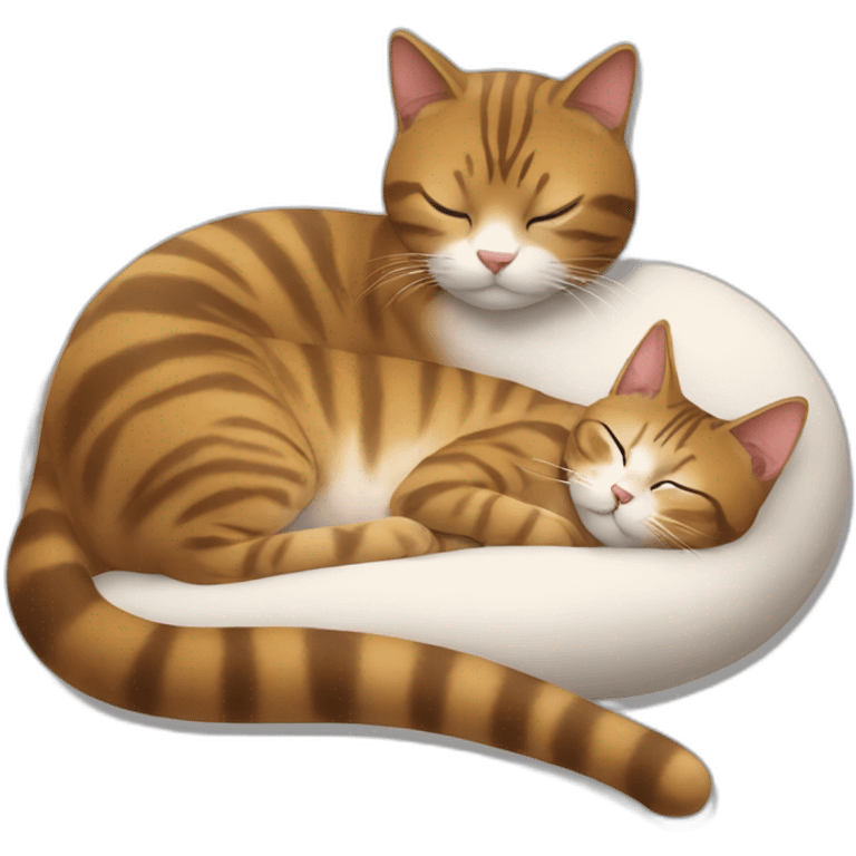 chat qui dort sur un autre chat emoji