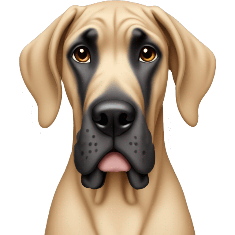 Tan Great Dane with dark ears emoji