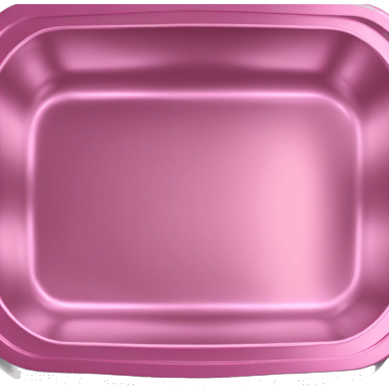 Realistic empty metallic pink baking pan with handles emoji