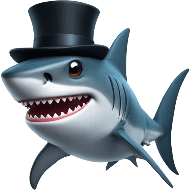 shark with tophat emoji