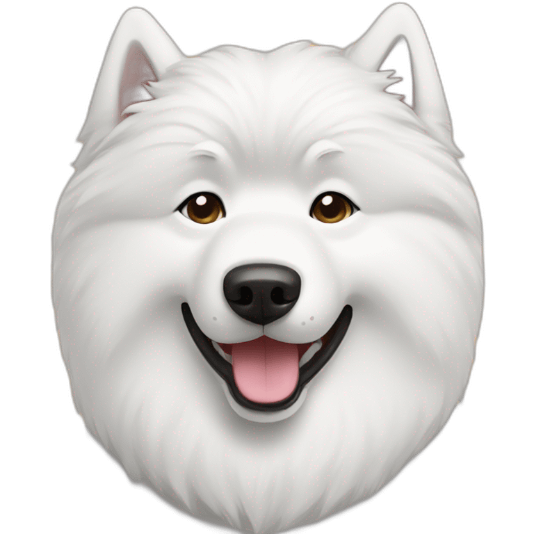 samoyed using phone emoji