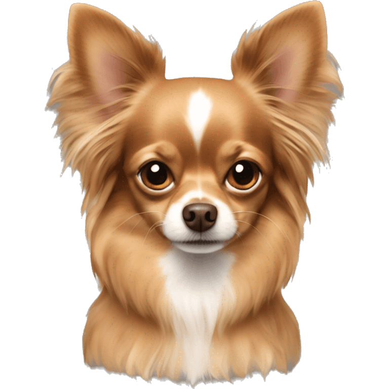 Brown longhaired chihuahua emoji