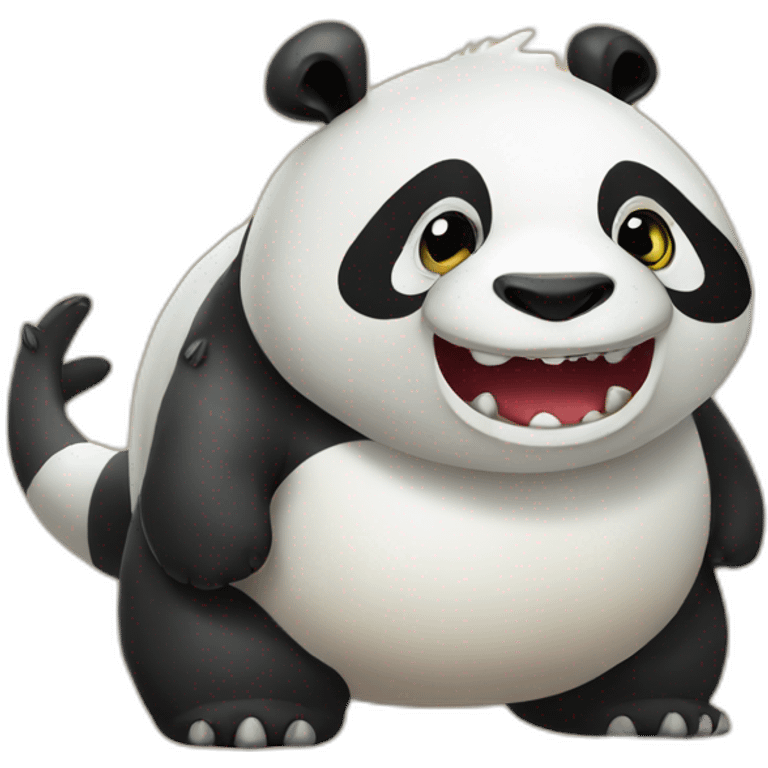 Panda sur un dinosaure emoji