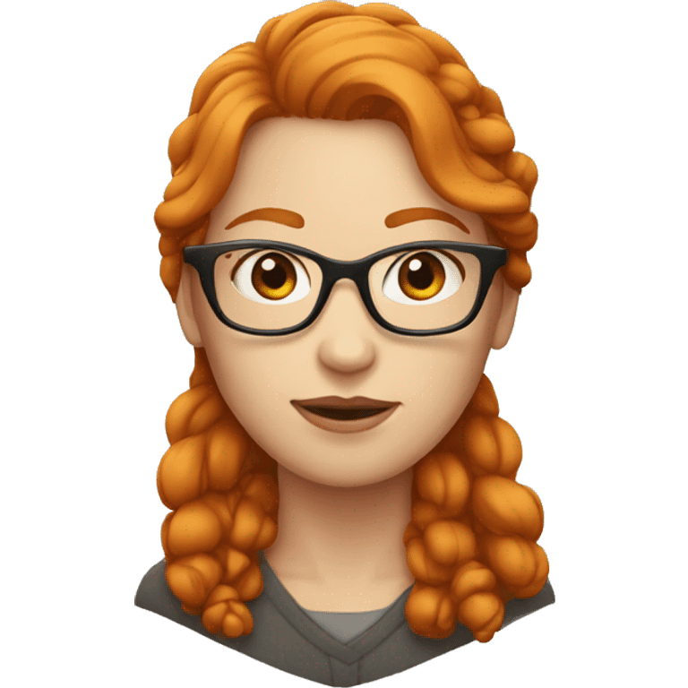 Woman ginger head with glasses emoji