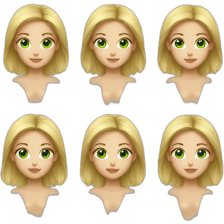 blond girl green eyes bikini emoji