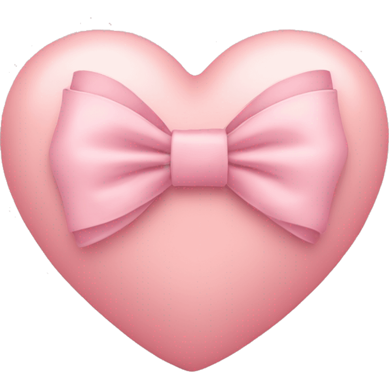 Blush pink heart with bow around it emoji