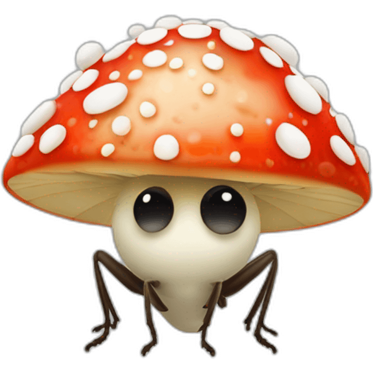 Fly agaric in which all white dots are replaced with eyes emoji