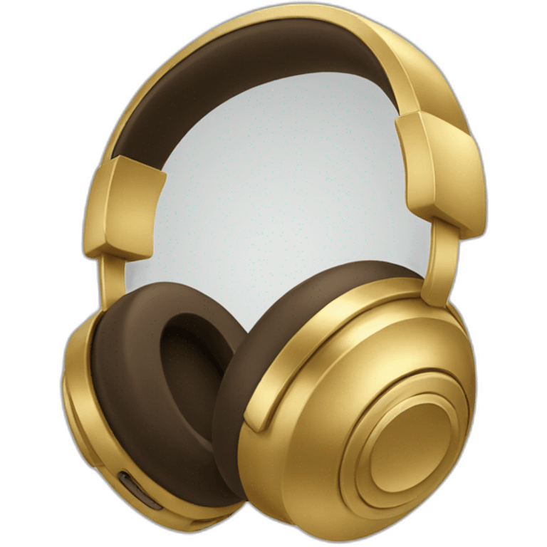 wireless all gold headphones icon style emoji