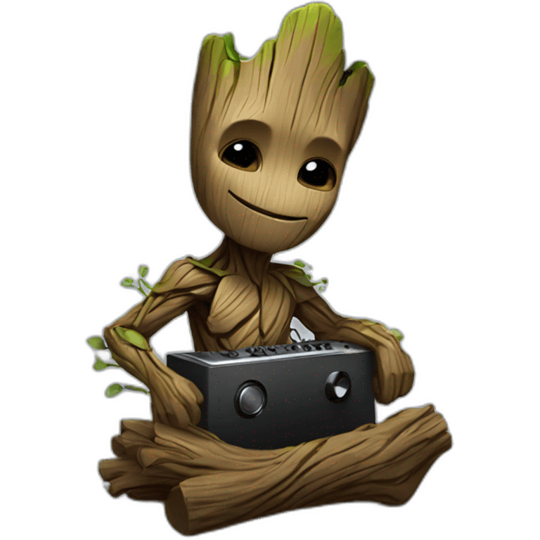 Groot listening to music emoji