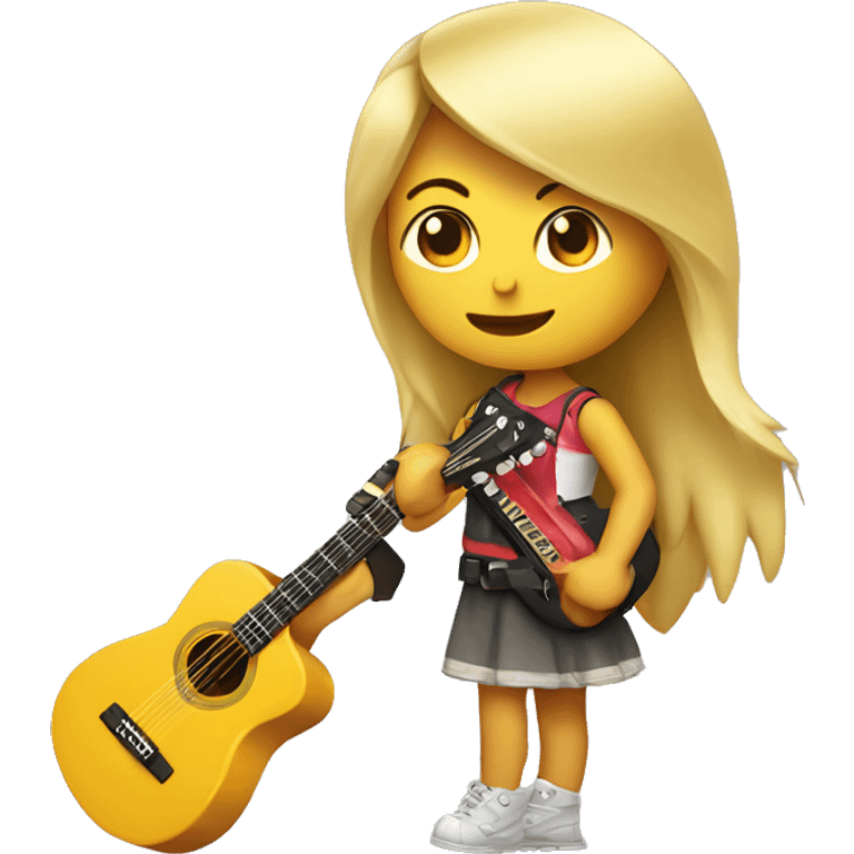 CHICA RUBIA CON GUITARRA EN LA QUE PONGA EXTREMODURO emoji