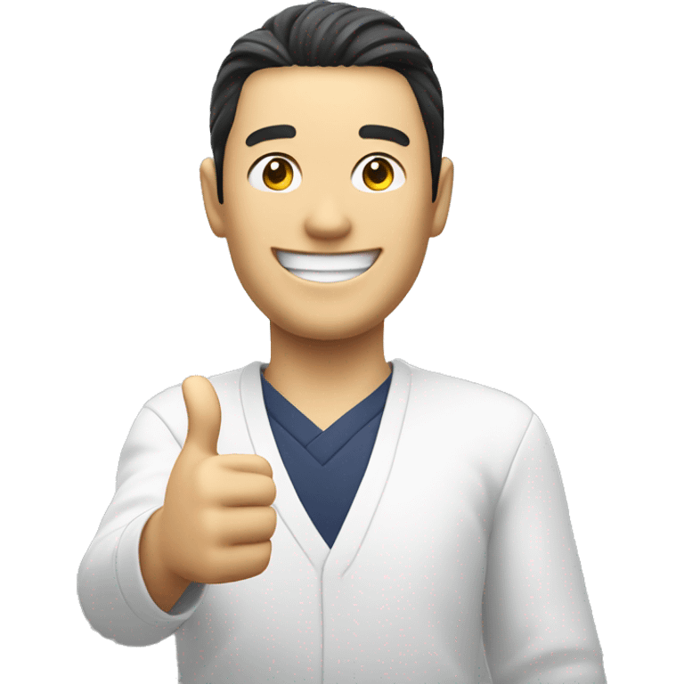 Smiling Japan man showing thumbs up  emoji