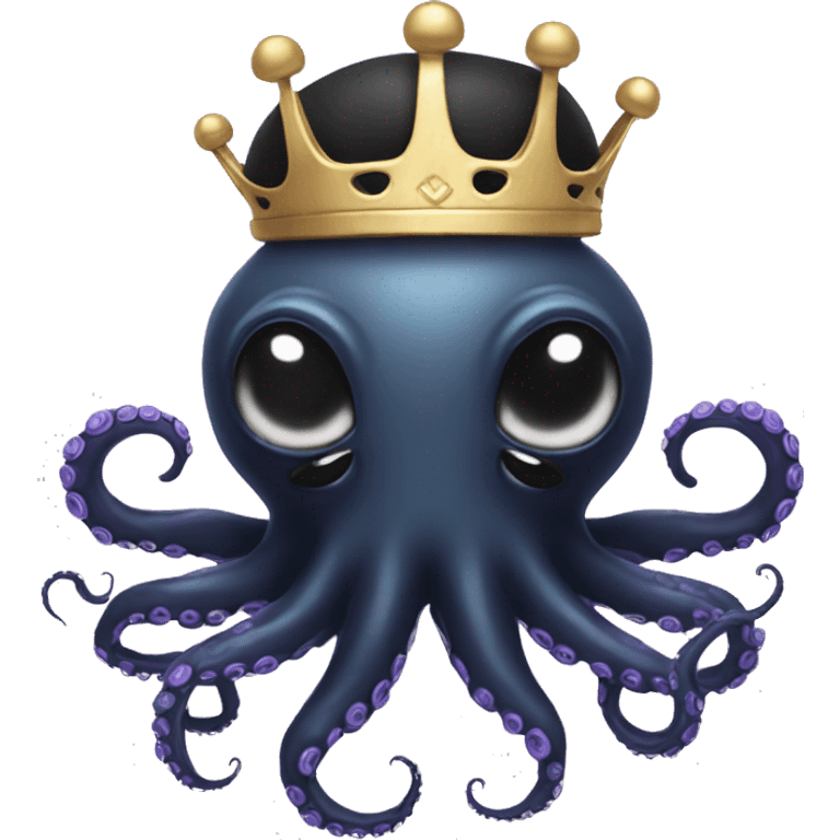 Black Alien Octopus with crown emoji