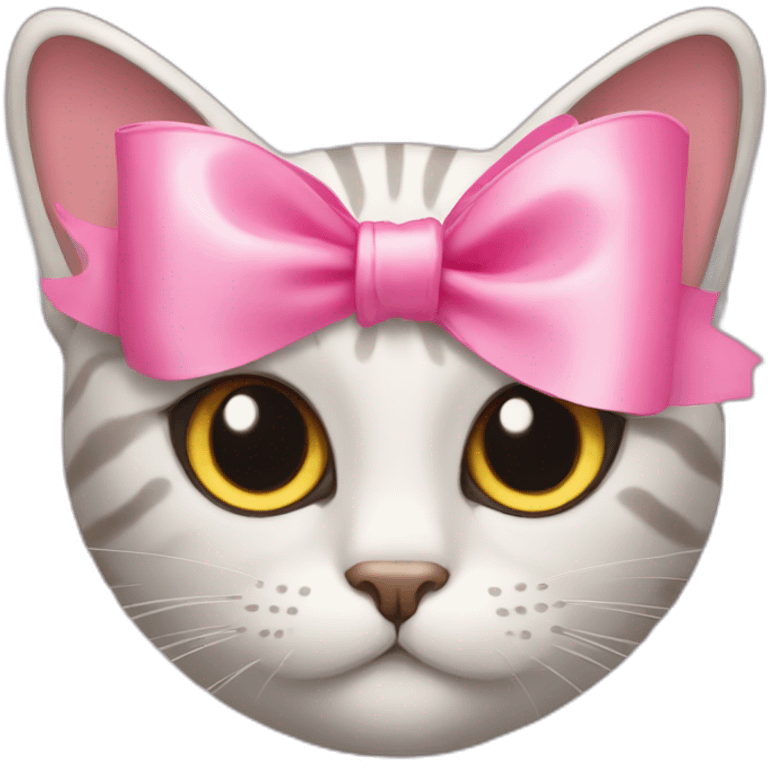 cat with pink ribbon  emoji