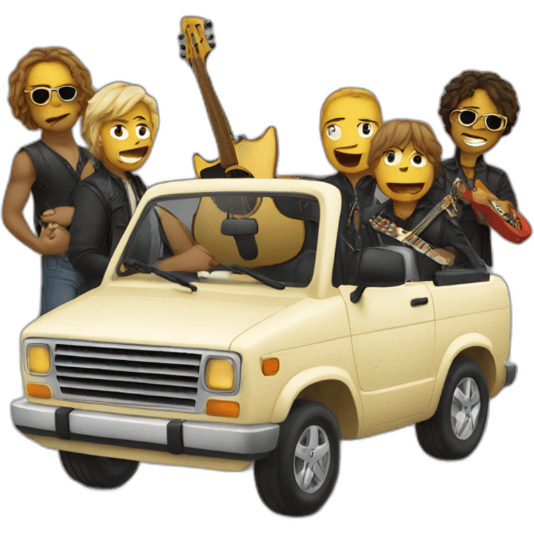 Music band in a car emoji