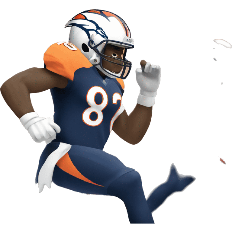 NFL football player, Denver broncos, in the end zone  emoji