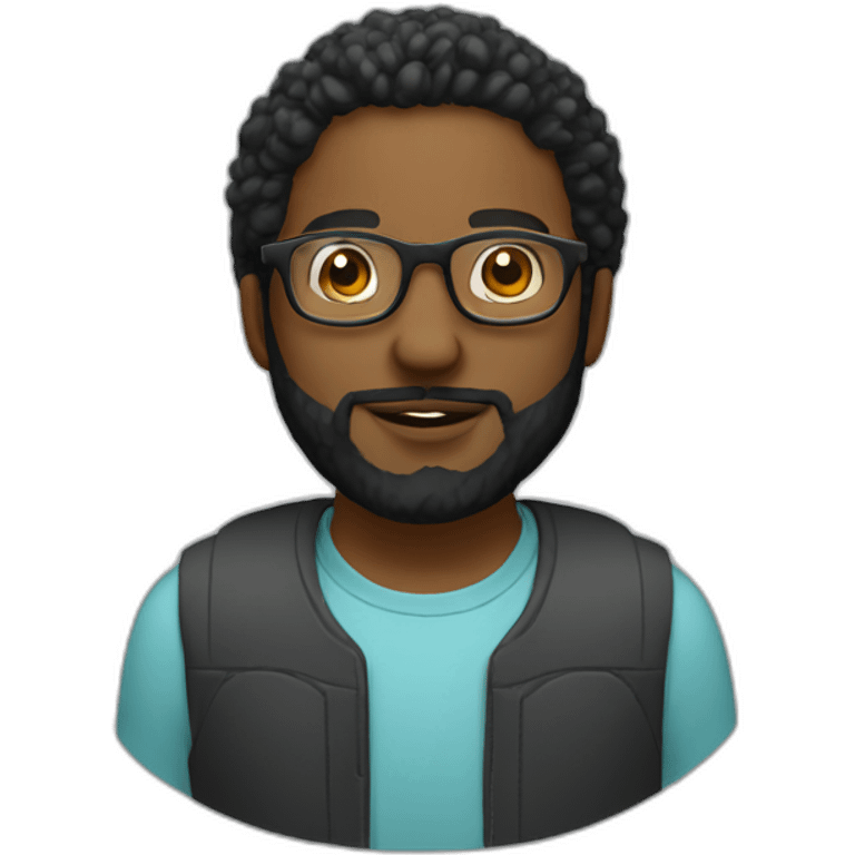 Black Male Programmer With Beard & Round Glasses emoji