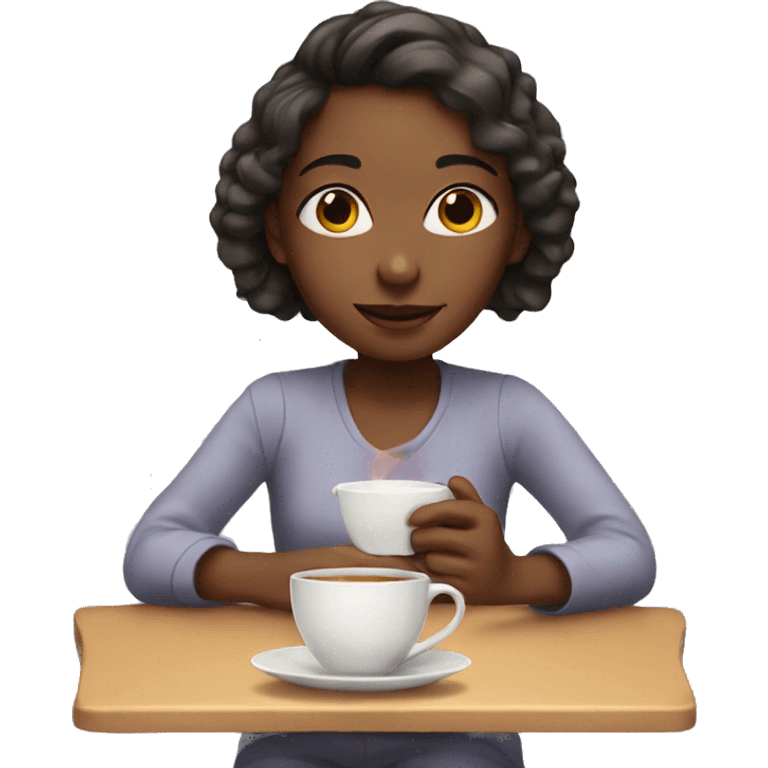 Girl with tea emoji