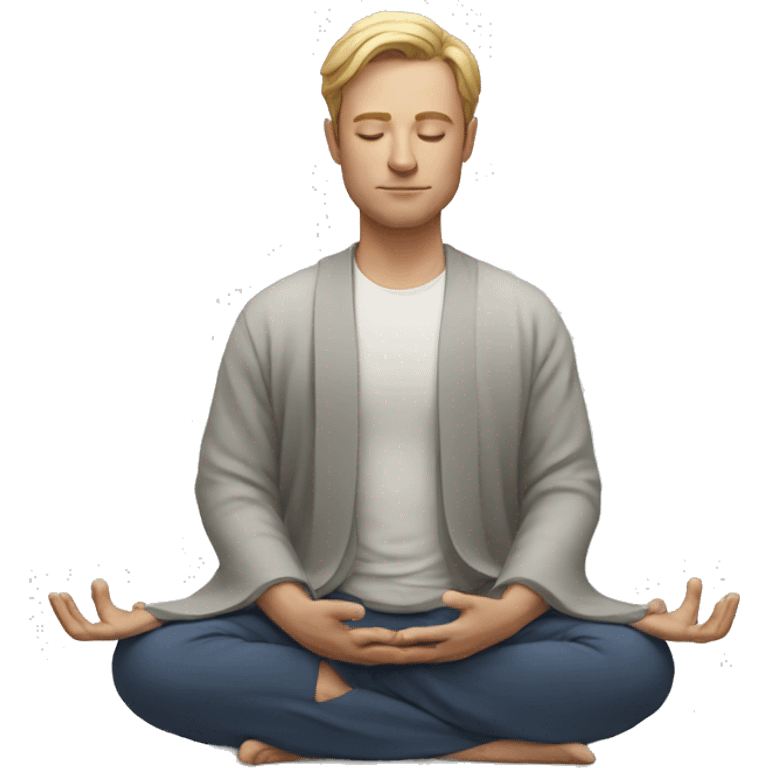 white man meditating emoji