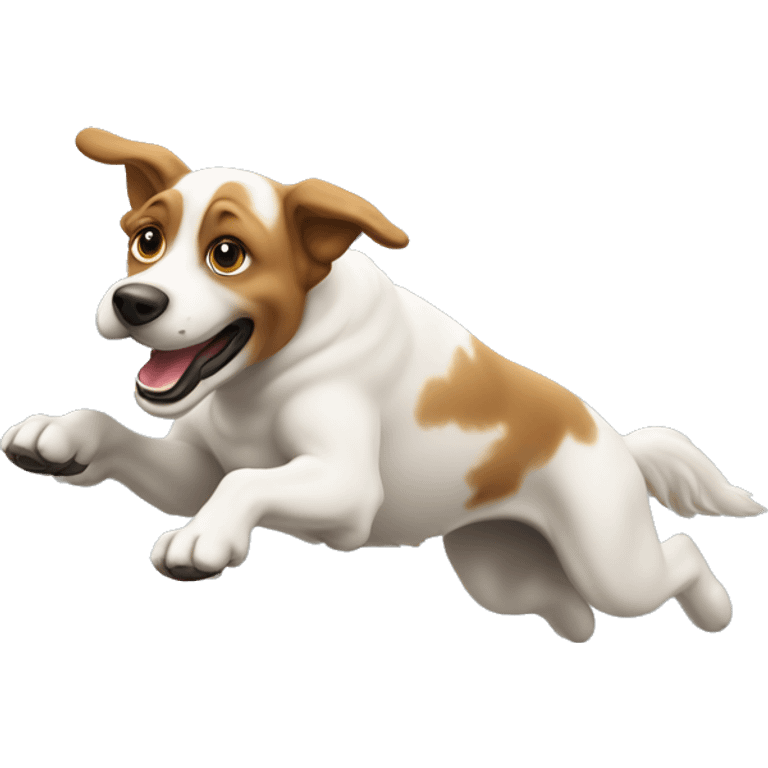 Agility dog jumping over anvil emoji