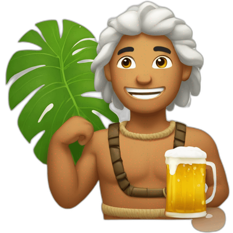 Tahitian with beer  emoji