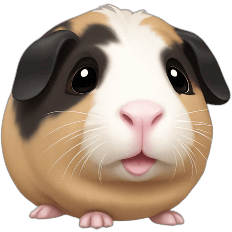 all beige body, black ear and black nose, black hands and black foot guinea pig emoji