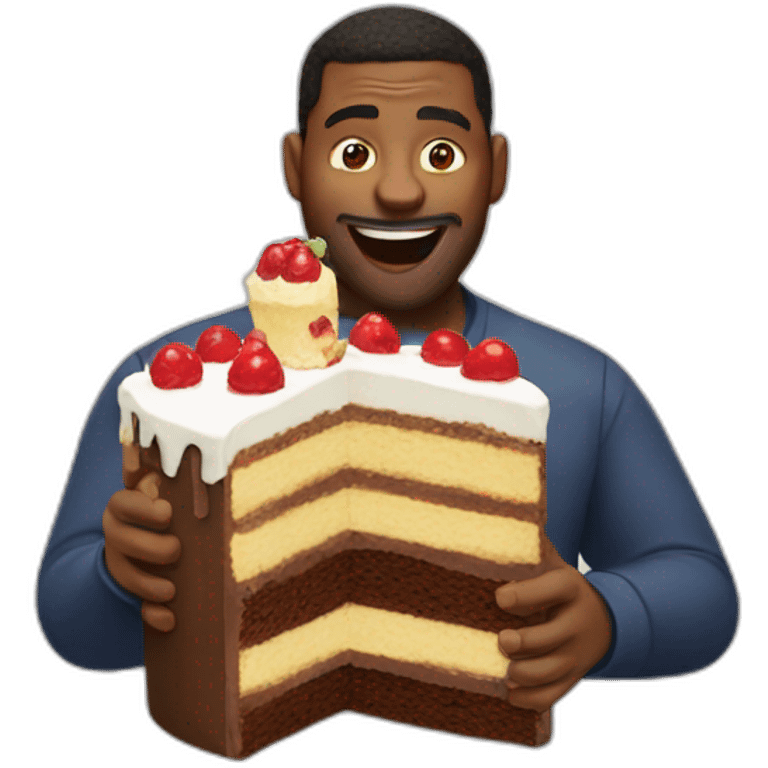 a big man eating cake emoji