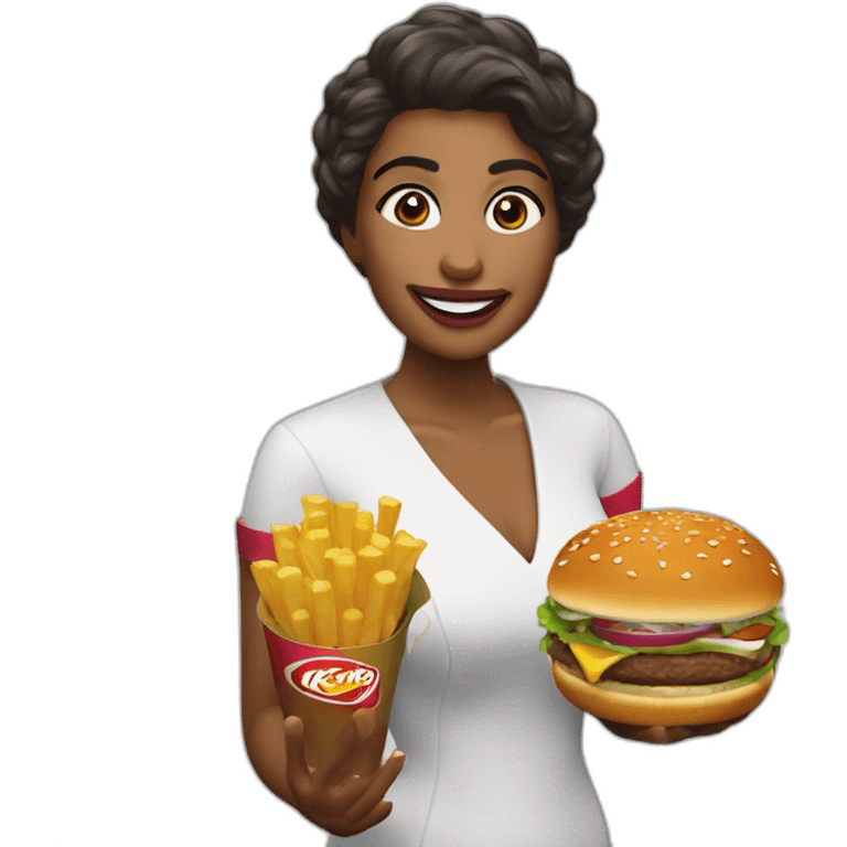 Miss réunion qui mange un burger king emoji