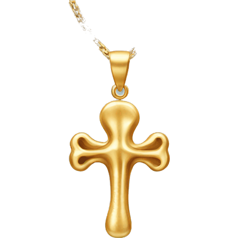 a golden bone shaped pendant emoji