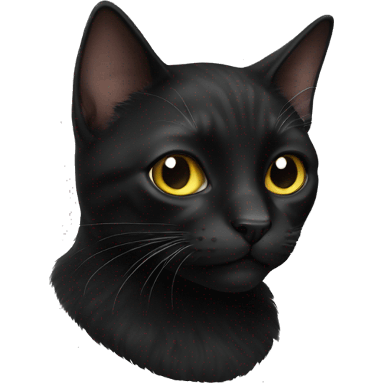 Realistic black cat  emoji