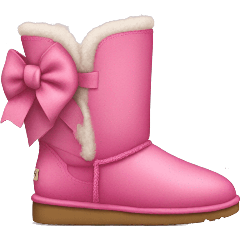 Pink Uggs with a bow on the back emoji