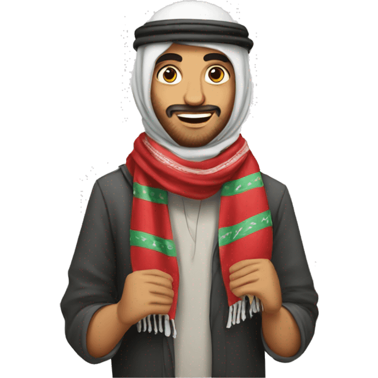 arab with palestine scarf emoji