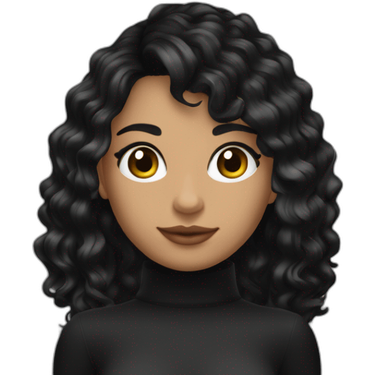 joven de piel morena y cabello negro emoji