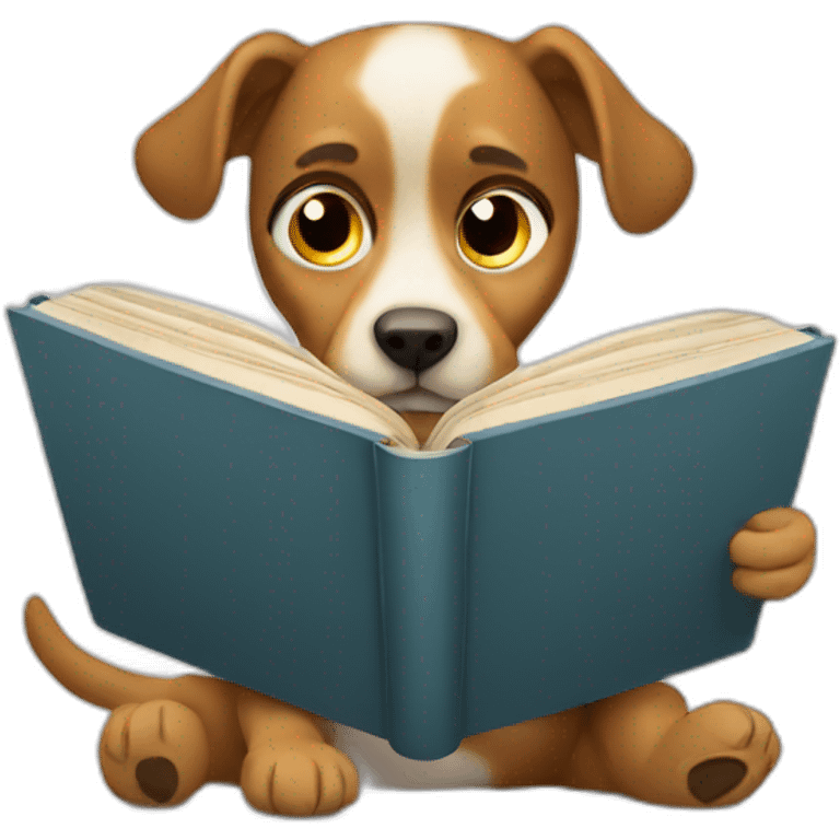 Dog-reading-book emoji