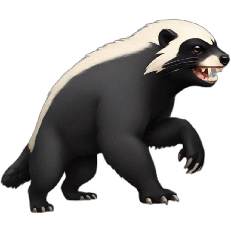 Badass honey badger fighting emoji