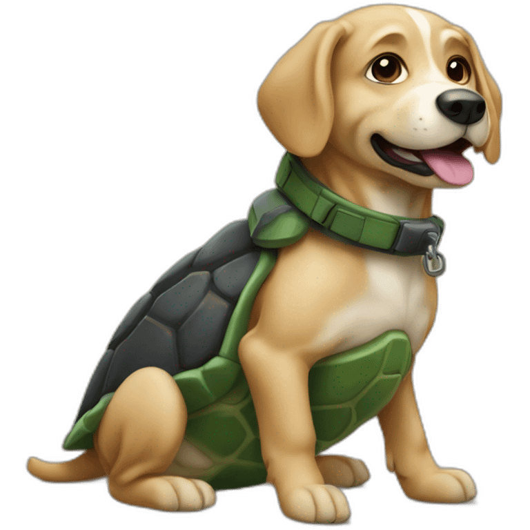 Chien sur tortue emoji