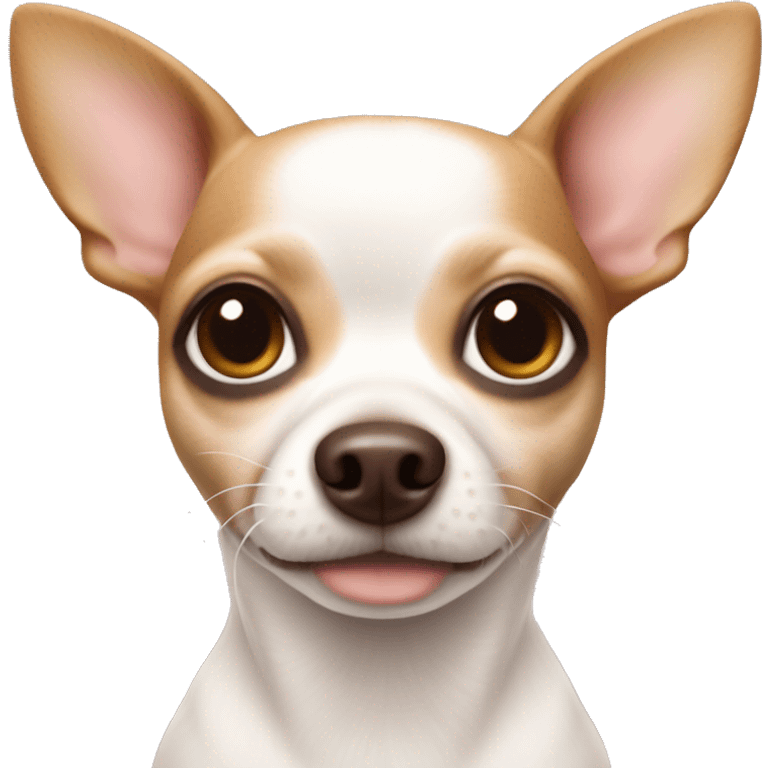 White brown chihuahua with heart shaped fur on forehead emoji