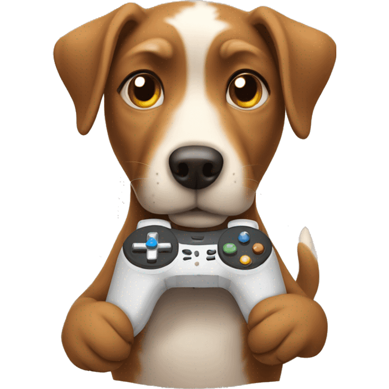 Dog playing video games emoji