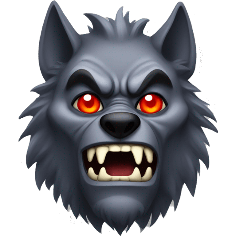 evil werewolf with red eyes emoji