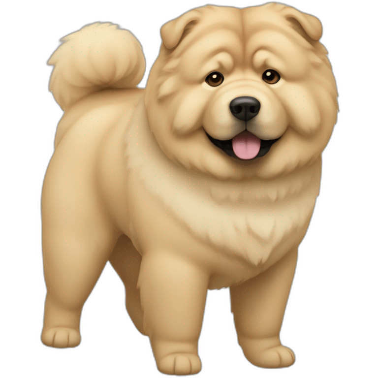 Cream colored chow-chow emoji