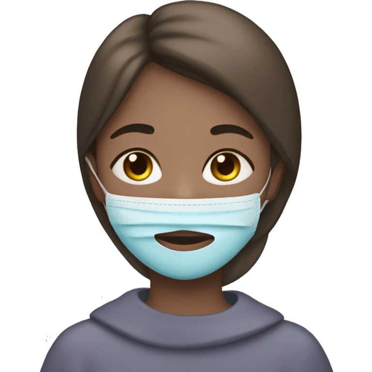 girl with face mask on emoji