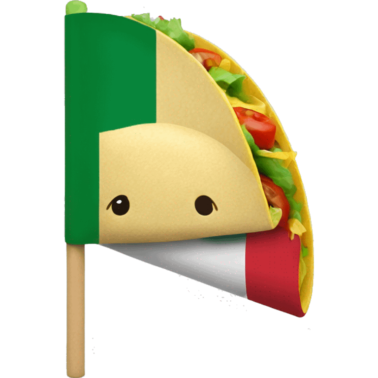 Mexican flag with a taco emoji